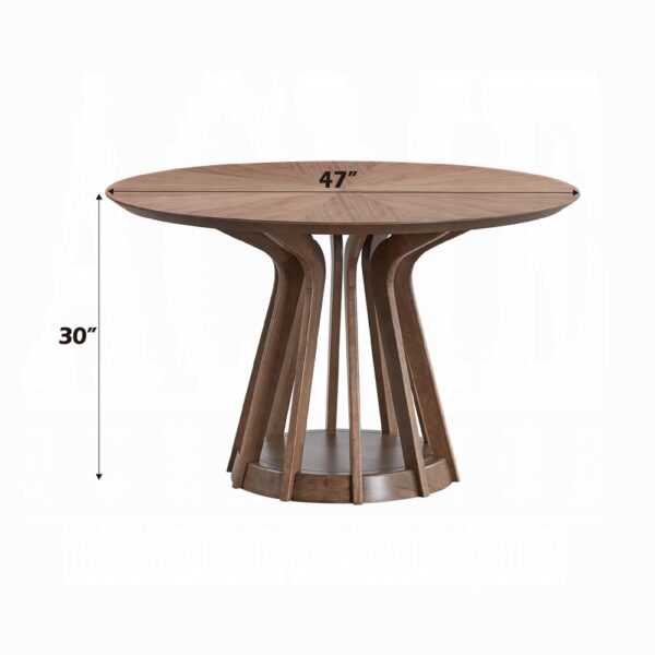 Seda Round Dining Table in Walnut Finish DN04190 By ACME - Image 3