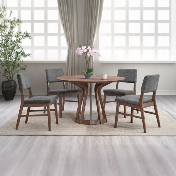 Seda Round Dining Table in Walnut Finish DN04190 By ACME - Image 4