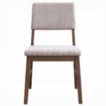 Seda Dusty Mauve Corduroy Side Chair in Walnut Finish Set of 2 By ACME - Image 2