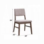 Seda Dusty Mauve Corduroy Side Chair in Walnut Finish Set of 2 By ACME - Image 4