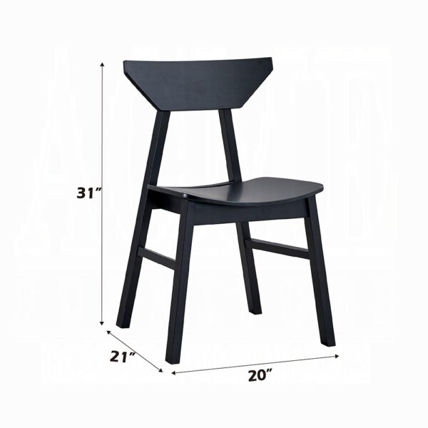 Briar Side Chair in Black Finish Set of 2 By ACME - Image 3
