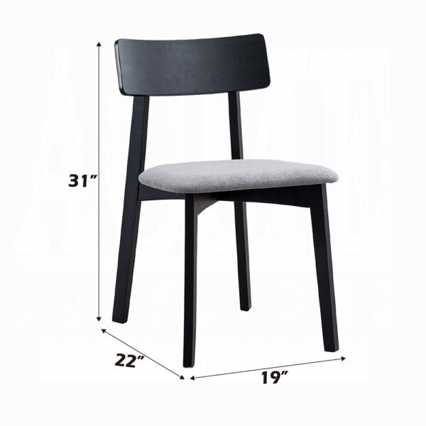 Real Side Chair in Gray Linen Set of 2 By ACME - Image 3