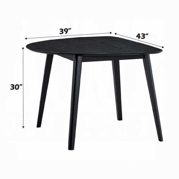 Real Wooden Dining Table in Black Finish DN04185 By ACME - Image 3