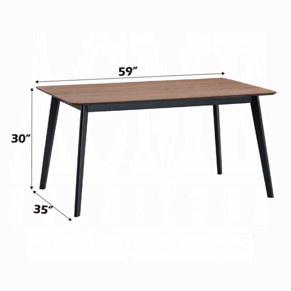 Rebi Walnut & Black Rectangular Dining Table DN04180 By ACME - Image 3