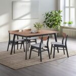 Rebi Walnut & Black Rectangular Dining Table DN04180 By ACME - Image 4