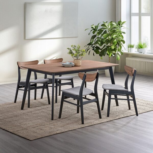 Rebi Walnut & Black Rectangular Dining Table DN04180 By ACME - Image 4