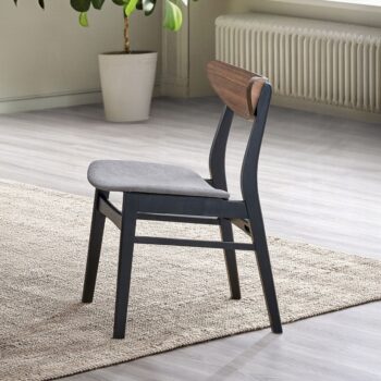 Rebi Side Chair in Gray Linen Set of 2 By ACME