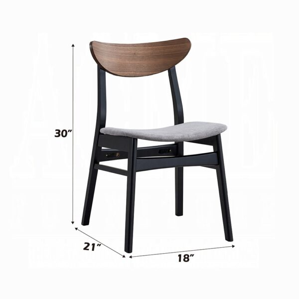 Rebi Side Chair in Gray Linen Set of 2 By ACME - Image 3