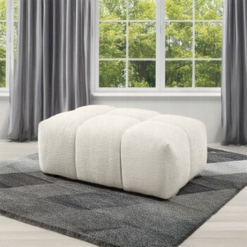 Loanna Ottoman in Beige Linen