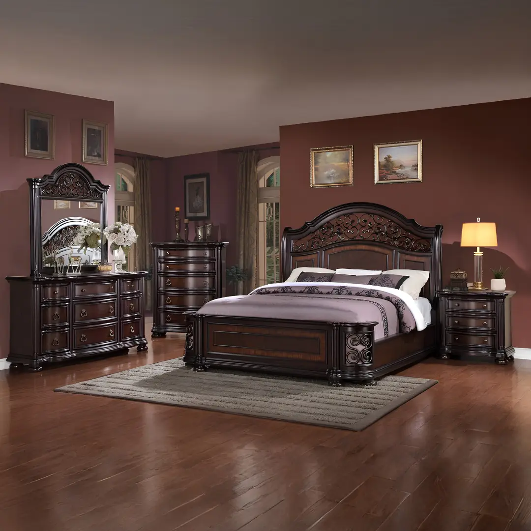 Classic Dark Brown Wooden Dresser By Mcferran | Mobilia Cleopatra 3 Classic Dark Brown Wooden Dresser by McFerran - Image 1