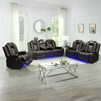 SF2829 Brown Leather 2PC Living Set S+L By McFerran |