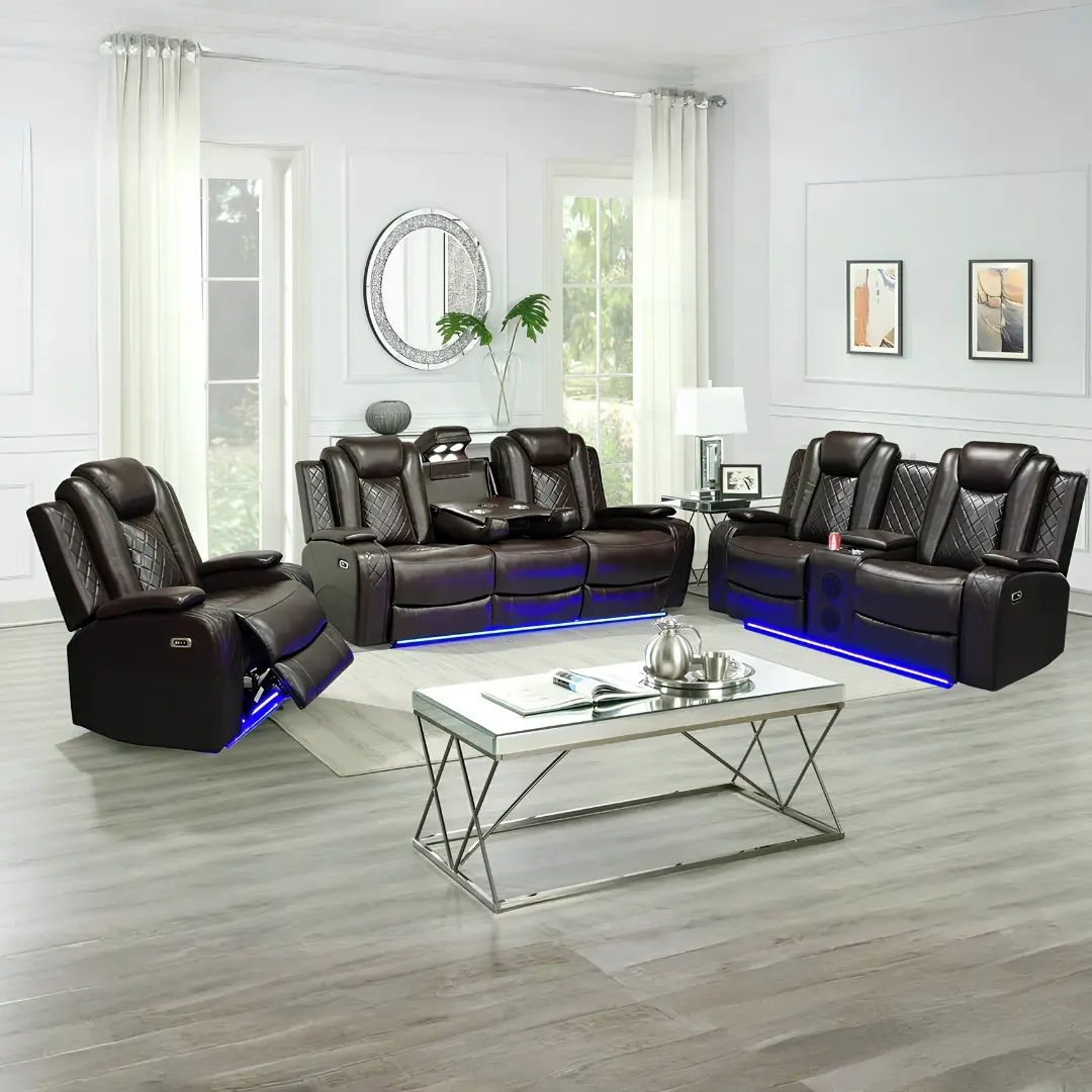 Sf2829-S Brown Leather Sofa By Mcferran | Mobilia Cleopatra 3 SF2829-S Brown leather Sofa by McFerran - Image 1