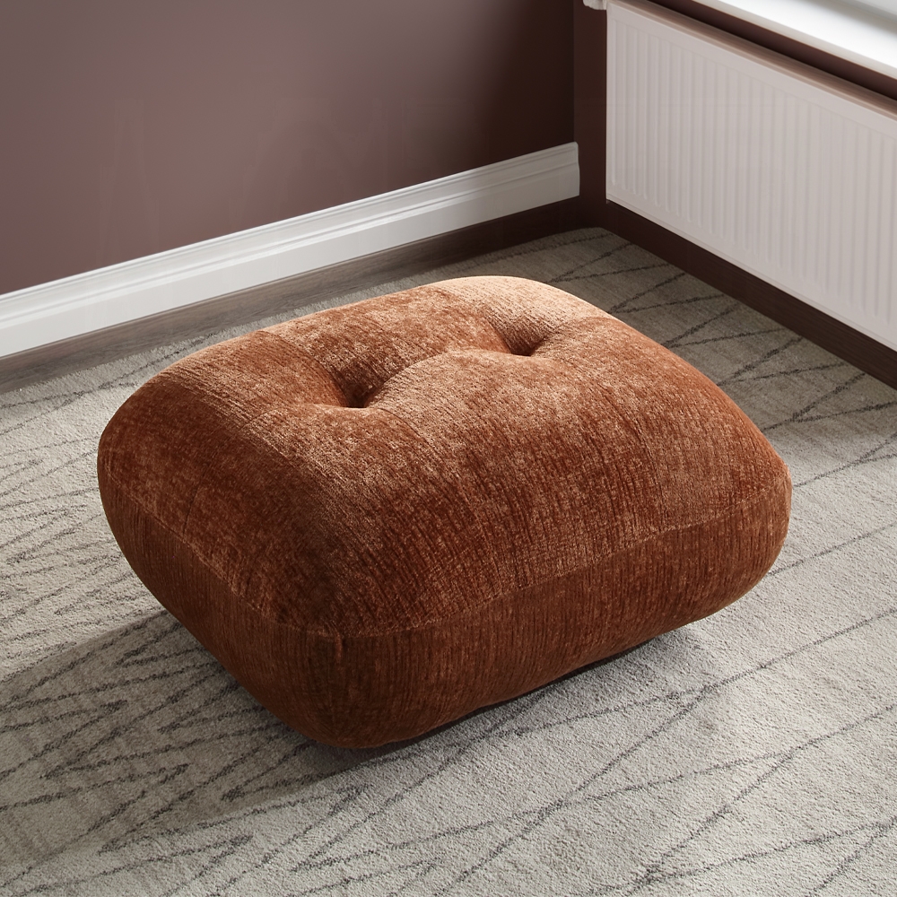 Carrick Ottoman In Brown Chenille Lv03921 By Acme | Mobilia Cleopatra 3 Carrick Ottoman in Brown Chenille
