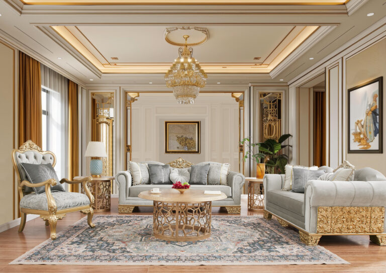 Sofa Set Living Room Hd-9041 By Homey Design | Mobilia Cleopatra 3 Sofa Set Living Room HD-9041