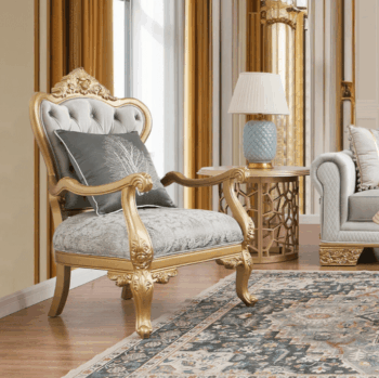 Gray And Gold Armchair HD-C9041