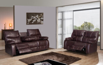 SF-1011 2PC Modern Brown Leather 2PC Set S+L By McFerran