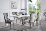 Valdevers Chrome Dining Table CM3294T-SS-TABLE By Furniture Of America - Image 4