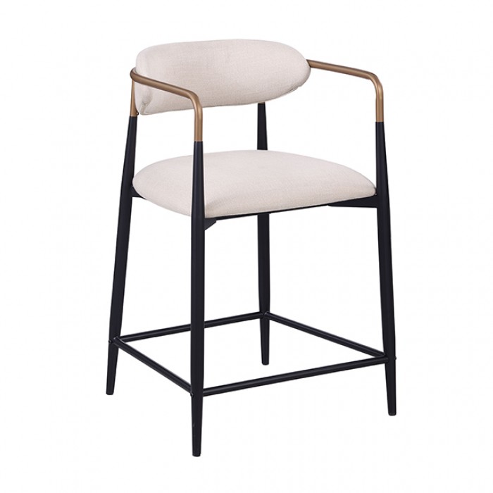 Streatham Black/White/Gold Counter Ht. Chair (2/Ctn) Fm37002Bk-Pc-2Pk By Furniture Of America | Mobilia Cleopatra 3 Streatham Black/White/Gold Counter Ht. Chair (2/CTN) FM37002BK-PC-2PK By Furniture Of America - Image 1