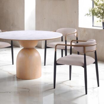 Neasden Natural/Black/White Dining Table TABLE By Furniture Of America