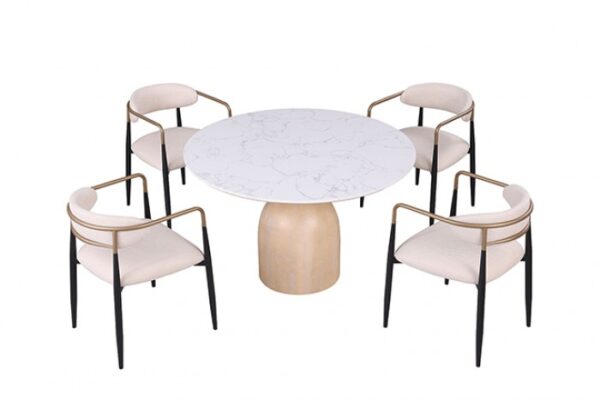 Neasden Natural/Black/White Dining Table TABLE By Furniture Of America - Image 3