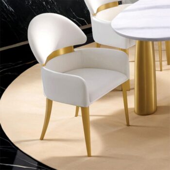 Northam White/Matte Gold Arm Chair Set of 2 By Furniture Of America