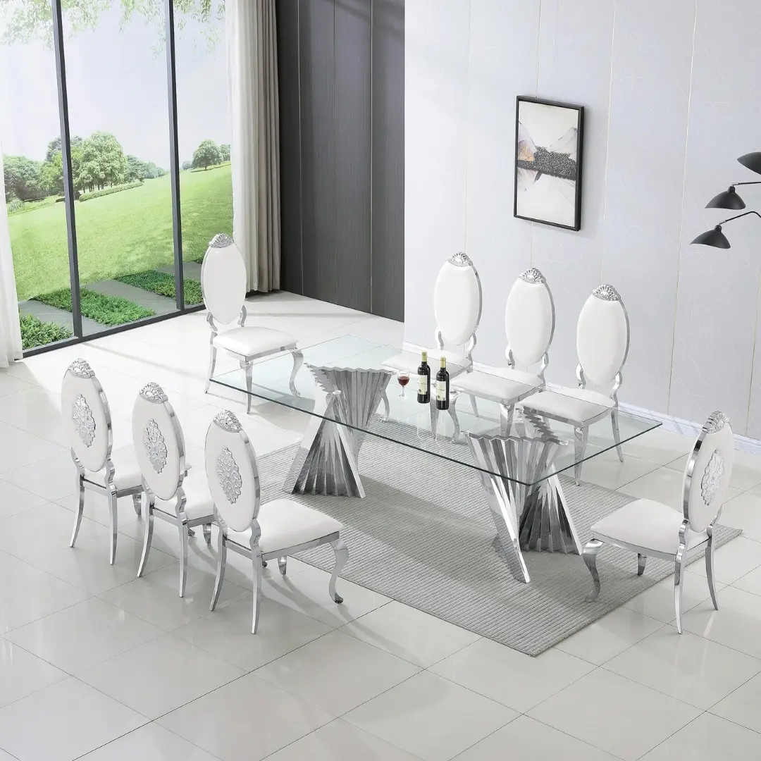 Dt039 Rectangular Glass Top For Dining Table By Artisan Furniture | Mobilia Cleopatra 3 DT039 Rectangular Glass Top For Dining Table By Artisan Furniture - Image 1