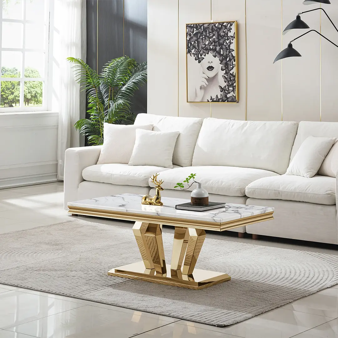 Ct308 Rectangular Marble Coffee Table By Artisan Furniture | Mobilia Cleopatra 3 CT308 Rectangular Marble Coffee Table by Artisan Furniture - Image 1
