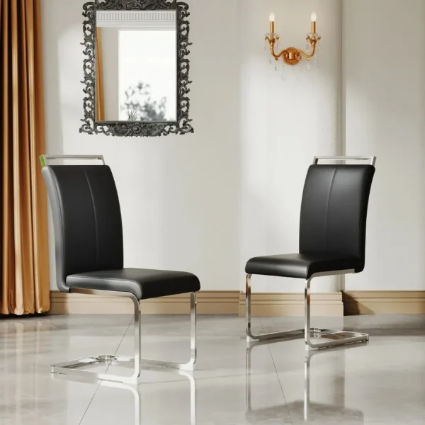 DCK54 Leather Dining Room Chair Set of 2 by Artisan Furniture - Image 3