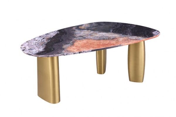 Northwich Black/Gray/Matte Gold Dining Table FM37006GY-T-TABLE By Furniture Of America - Image 3