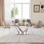 DT034 Glass Top Dining Room Table by Artisan Furniture - Image 5