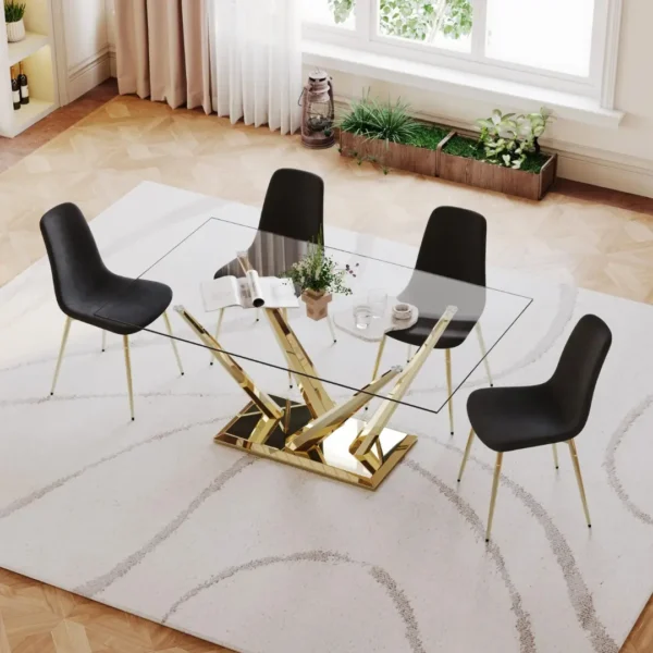 DT034 Glass Top Dining Room Table by Artisan Furniture - Image 3