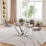 DT034 Glass Top Dining Room Table by Artisan Furniture - Image 4