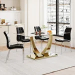 DT035 Glass Top Dining Room Table By Artisan Furniture - Image 9