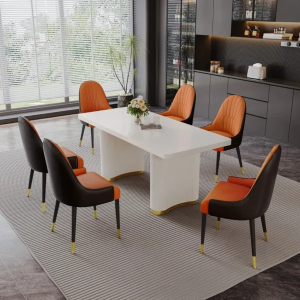 DCK80 Two Leather Dining Chairs With Metal Legs by Artisan Furniture - Image 5