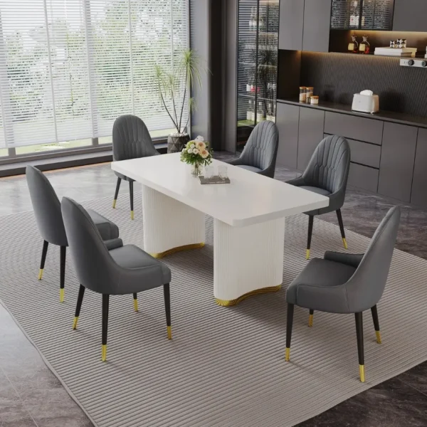 DCK80 Two Leather Dining Chairs With Metal Legs by Artisan Furniture - Image 4
