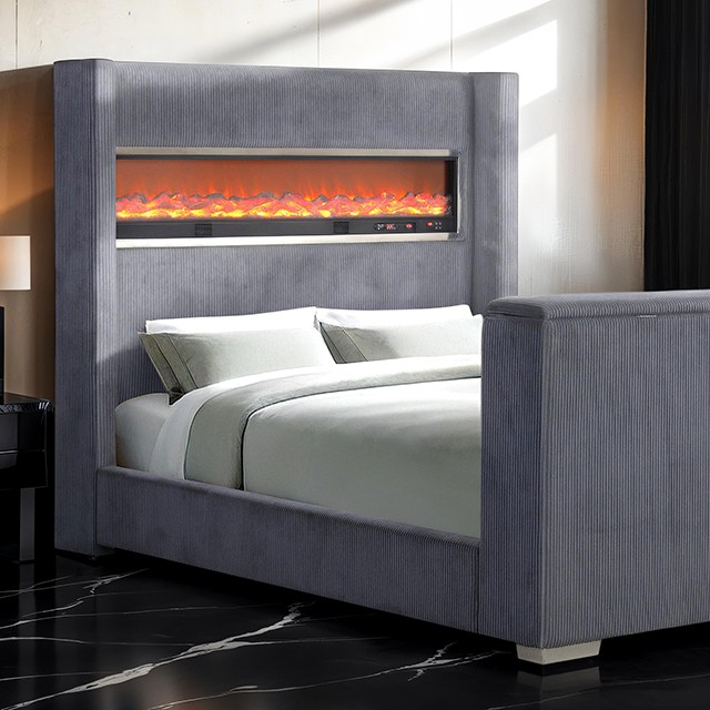 Sumter Gray Bed Fm74004Gy By Furniture Of America | Mobilia Cleopatra 3 Sumter Gray Bed FM74004GY By Furniture Of America - Image 1