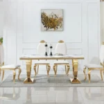 DT317 White Marble Top Dining Room Table by Artisan Furniture - Image 11