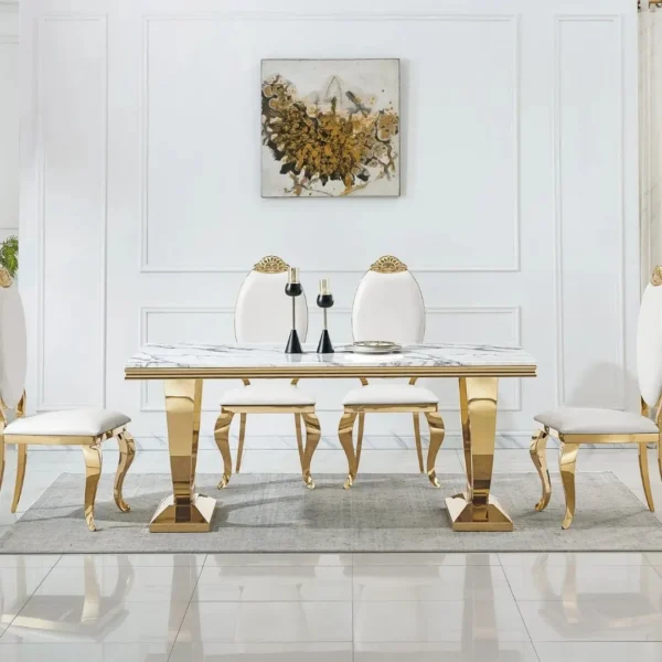 DT317 White Marble Top Dining Room Table by Artisan Furniture - Image 11