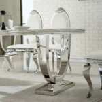 DT317 White Marble Top Dining Room Table by Artisan Furniture - Image 6