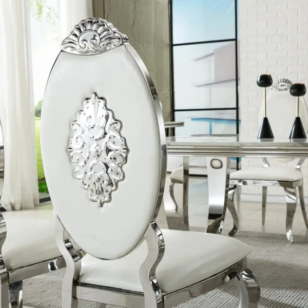 DT317 White Marble Top Dining Room Table by Artisan Furniture - Image 3
