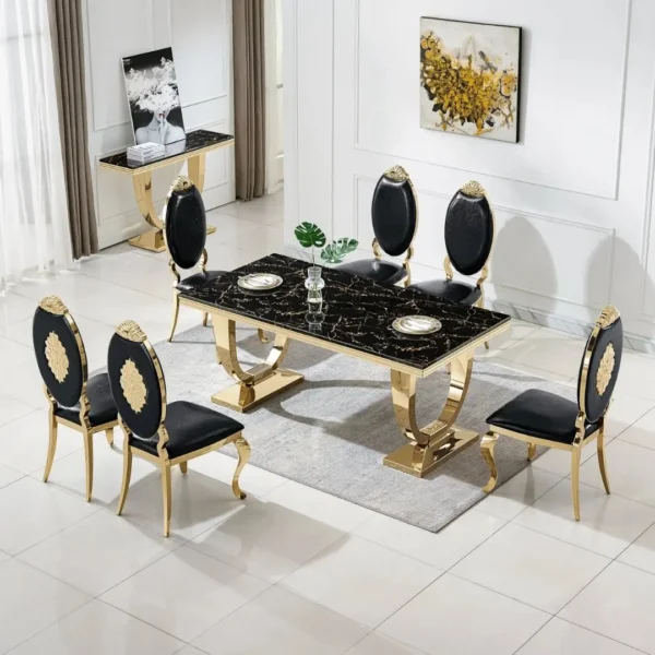 DT317 White Marble Top Dining Room Table by Artisan Furniture - Image 14