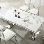 DT317 White Marble Top Dining Room Table by Artisan Furniture - Image 8