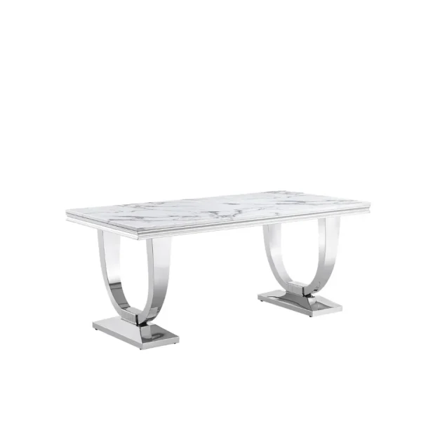 DT317 White Marble Top Dining Room Table by Artisan Furniture - Image 9