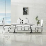 DT317 White Marble Top Dining Room Table by Artisan Furniture - Image 2