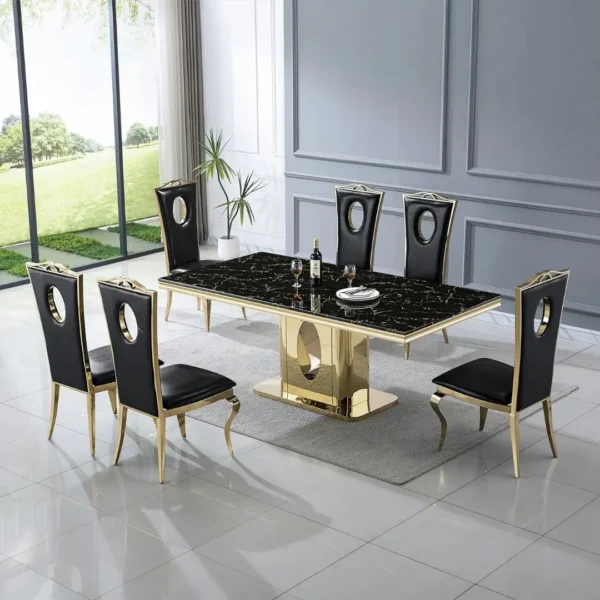 DT318 White Marble Dining Room Table by Artisan Furniture - Image 3