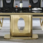 DT318 White Marble Dining Room Table by Artisan Furniture - Image 4