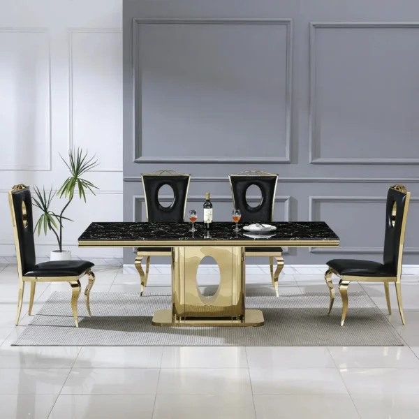 DT318 White Marble Dining Room Table by Artisan Furniture - Image 6