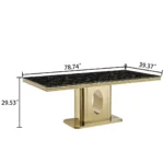 DT318 White Marble Dining Room Table by Artisan Furniture - Image 7