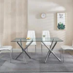 DT5016 Glass Top Table Dining Room by Artisan Furniture - Image 4