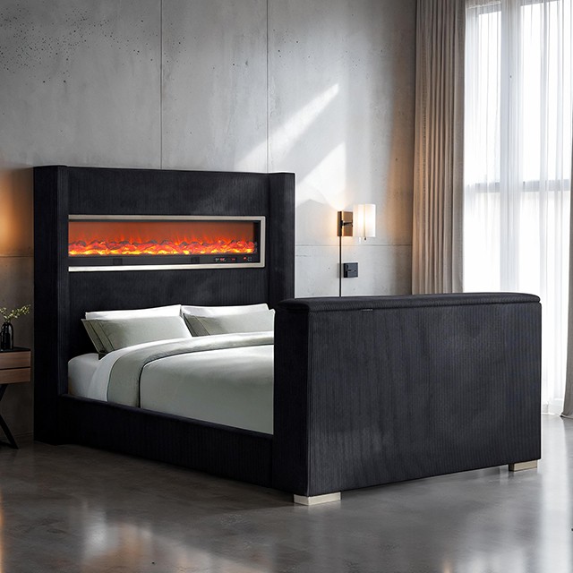 Sumter Black Bed Fm74004Bk By Furniture Of America | Mobilia Cleopatra 3 Sumter Black Bed FM74004BK By Furniture Of America - Image 1